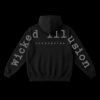 Zipper Hoodie with Grey Puff Print