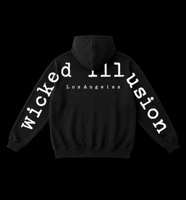 Zipper Hoodie with White Puff Print
