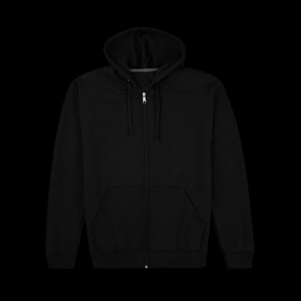 Zipper Hoodie with Grey Puff Print